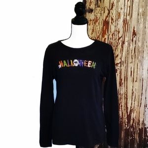 Halloween Crewneck Long Sleeve Top Black Size 8/10